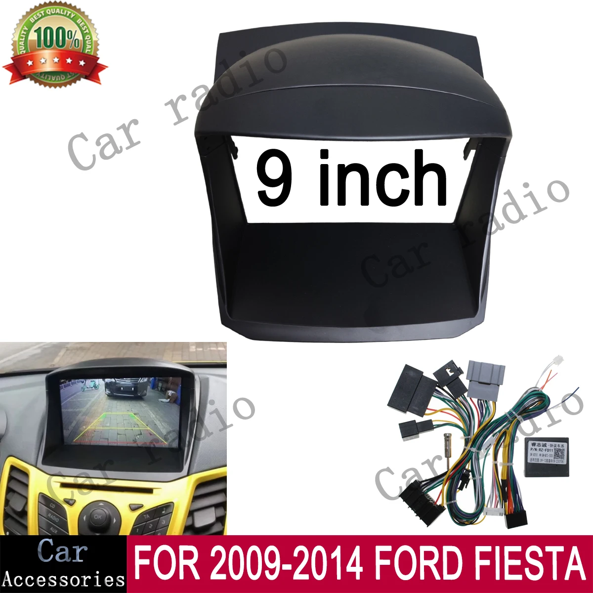 For 2009-2014 FORD FIESTA Frame 9 Inch Car Radio Android Stereo Frame Player Head Unit Fascia Panel Dash Board Cover