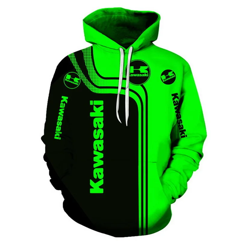 3D Men's Long Sleeve Hoodie Kawasaki Motorcycle Sports Cycling Hoodie Children's Adult Motorcycle Enthusiast Casual Shirt image 5