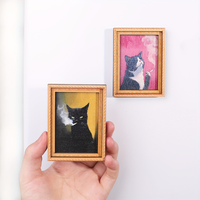 1Pcs Cute Cat Portrait Fridge Magnet Mini Photo Frame Refrigerator Magnet Home Kitchen Decorations Accessories For Holiday Gifts