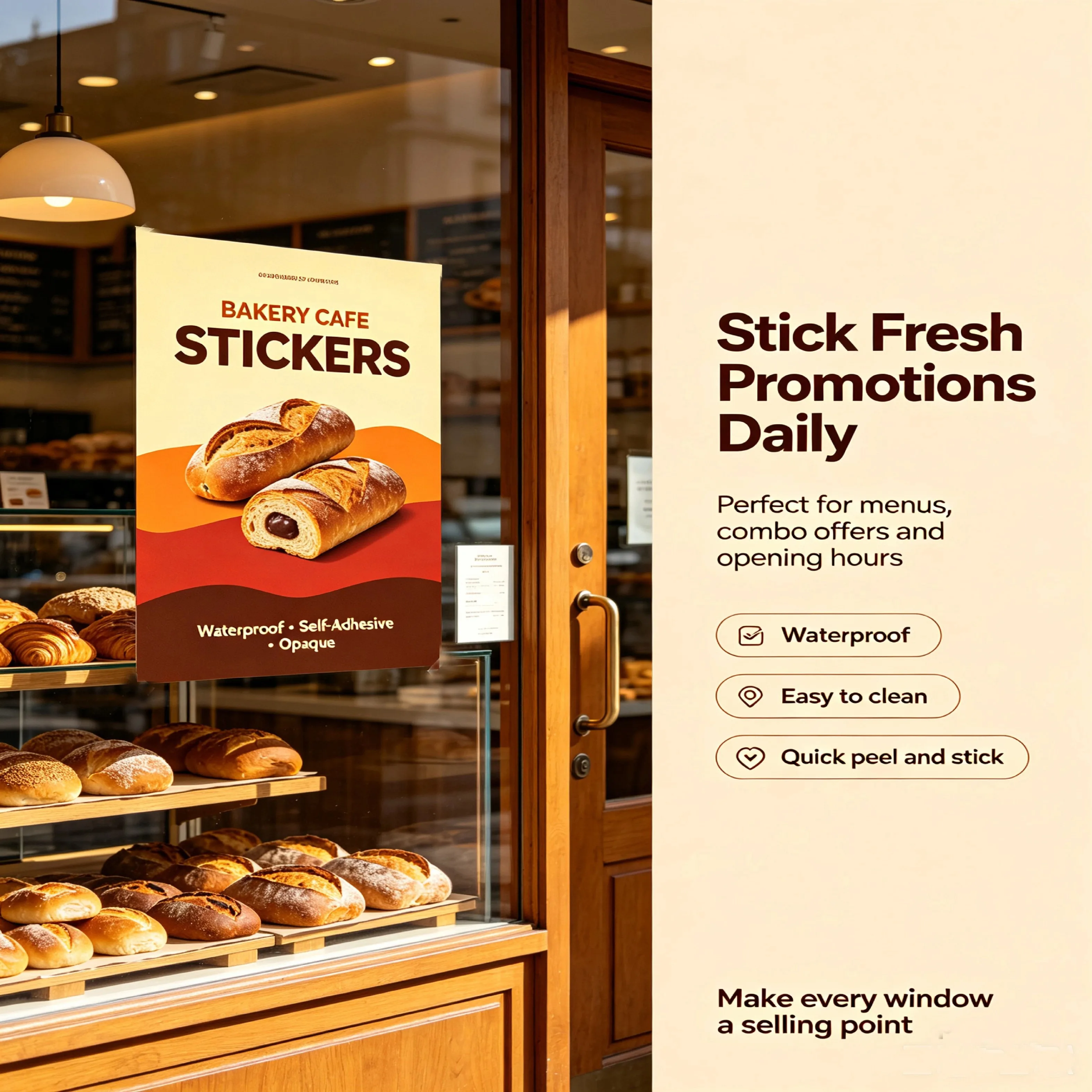 Custom Printed Waterproof Non-Transparent Self-Adhesive Stickers Advertising Decals Business Advertisements Promotion Campaigns