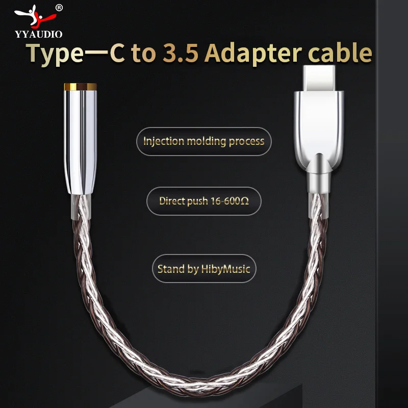 YYAUDIO USB C to 3.5mm AUX Headphones Adapter Audio Cable For Xiaomi HUAWEI Samsung HONOR Type C to 3.5mm Converter