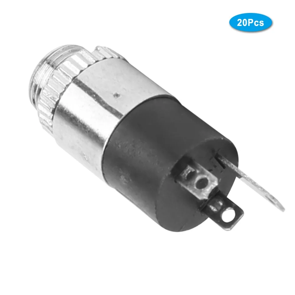 20 Pcs PJ-392 Headphone Female with Screw Nut 3.5mm Earphone Dual-Channel Lightweight Structure Panel Mount Jack