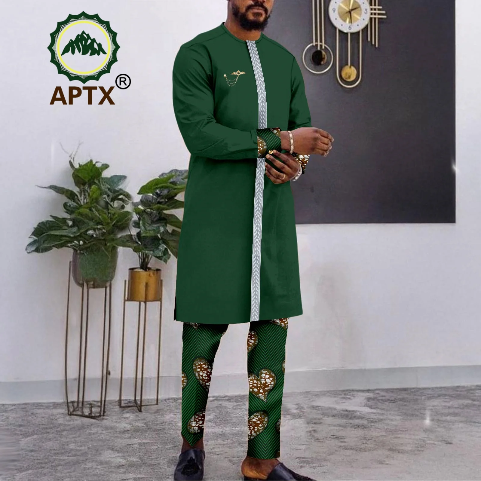 

African Traditional Men's Clothing Elegant Full Suits Male Pant Sets To Dress Native Outfit Ethnic Kaftan Men's Robe 2416124