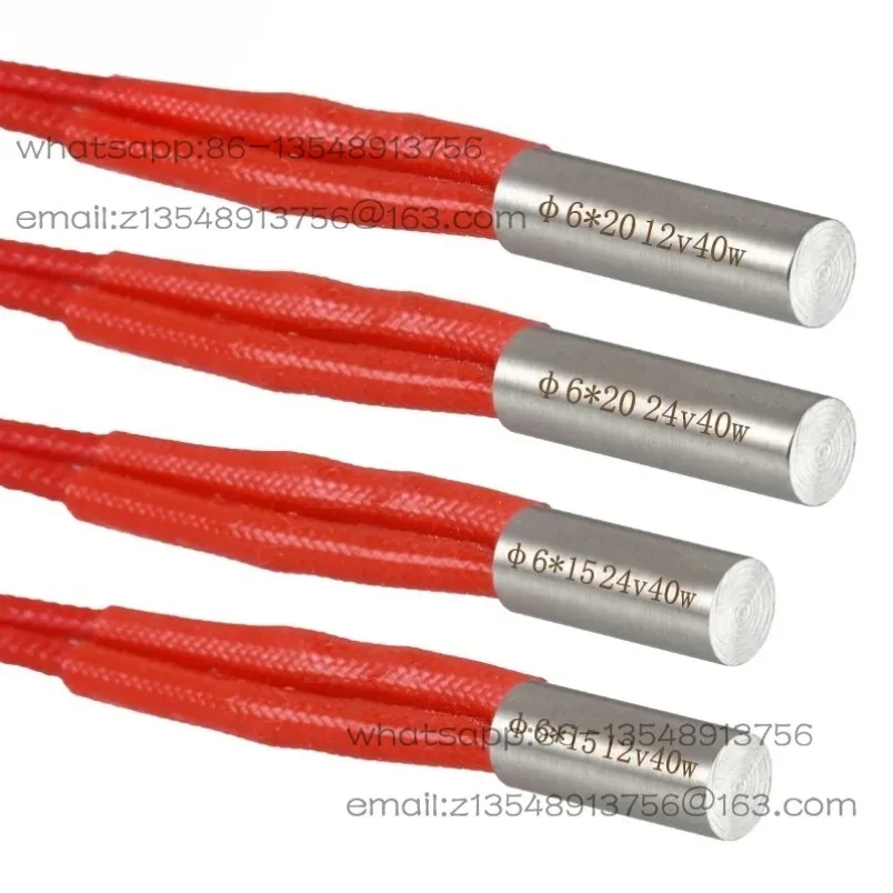 Original and genuine high quality 6 * 15/20/30 MM 12V/24V 40W heating tube 3D printer accessories 2 pieces Price