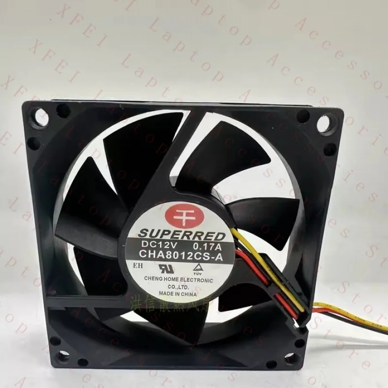 

C 1 PCS for SUPERRED Fan CHA8012CS-A DC12V 0.17A 8025 80*25MM 3 wire cooling fan