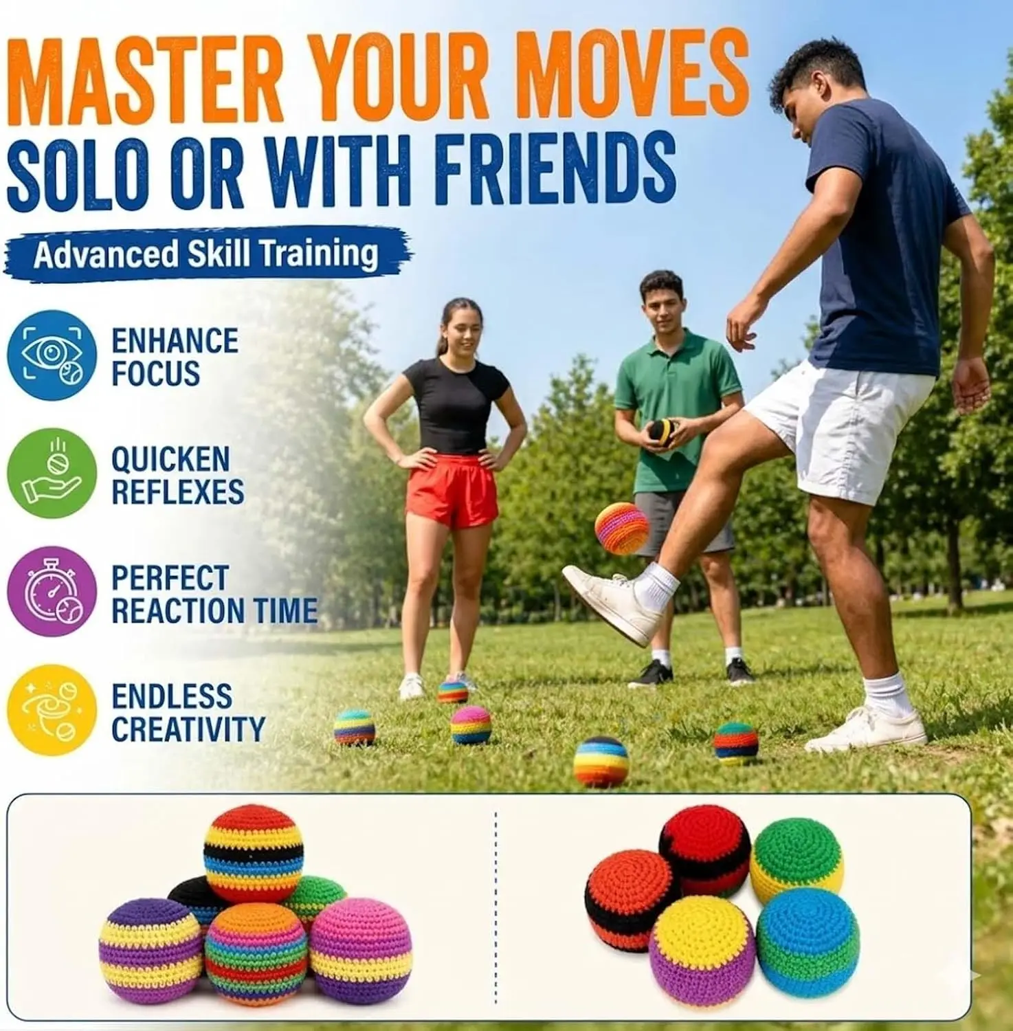 6/12/24pcs Outdoor Soft Handmade Footbag Sacks Juggling Balls Durable for Kids Group Playing Activities view 6