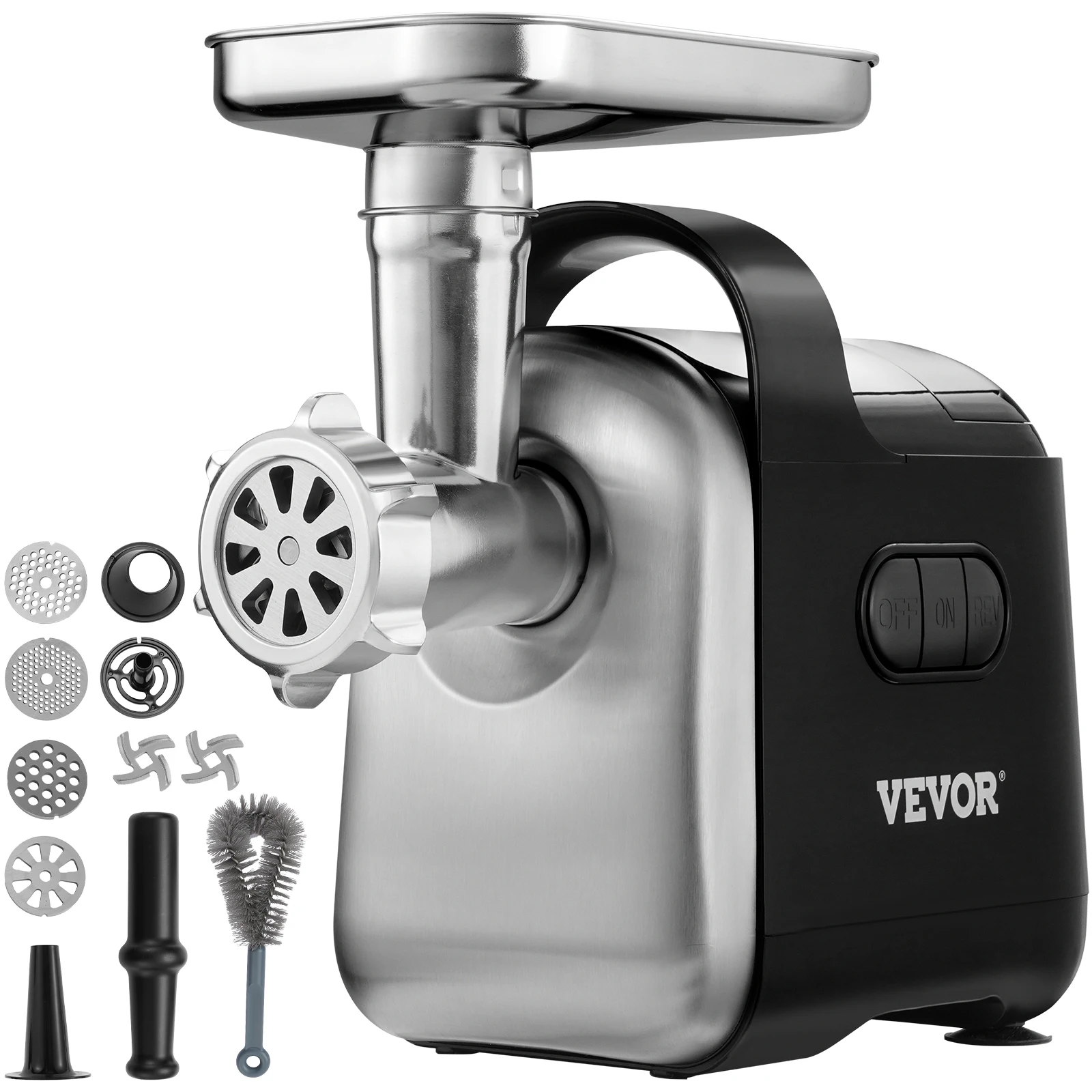 VEVOR 550W（2200W MAX) Electric Meat Grinder with 2 Blade 3 Grinding Plates, Sausage Maker & Kubbe Kit ABS + Stainless Steel