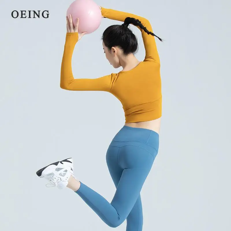 Long Sleeve Gym Crop Top Sports Yoga Top Women Sex T-Shirts Sportwear Fitness Tank Top Sport Active Wear Workout Athletic Shirt