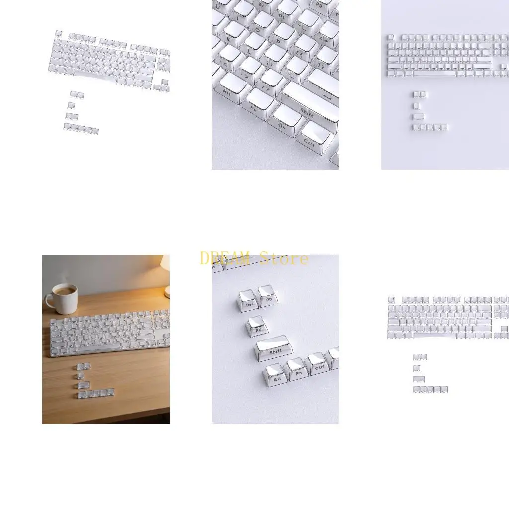 Full Set 114Key Crystals Clear Keycaps For 61 104 Mechanical Keyboard Best Sale