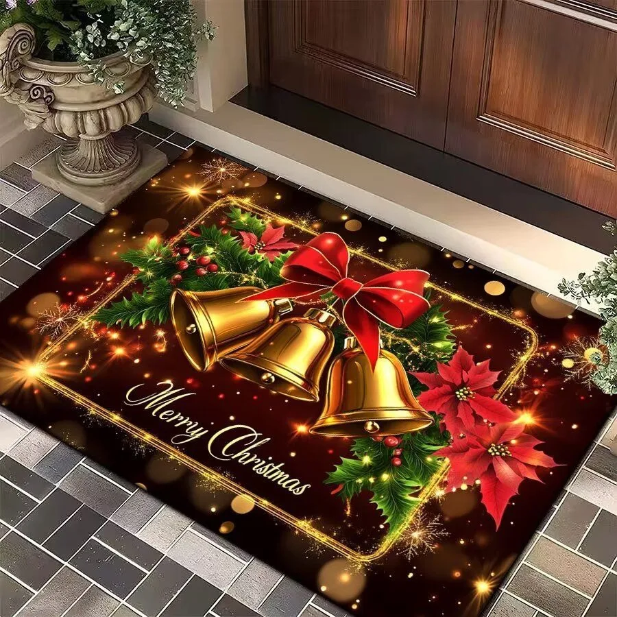 Weihnachtsbaum Weihnachtsmann Elch Weihnachten Eingangstür Bodenmatte Festliche Dekorationen Teppich Badezimmer Anti-Rutsch-Matte Eingang Fußmatte – Detail 9