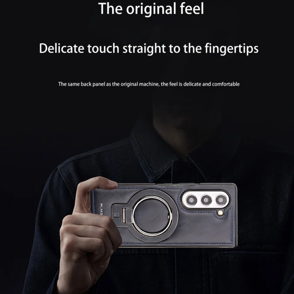 Magnetischer Ringhalter Lederhülle für Samsung Z Fold8 Ultra Z Fold 8 7 6 5 4 3 für Magsafe kabelloses Laden stoßfeste Hülle – Detail 8
