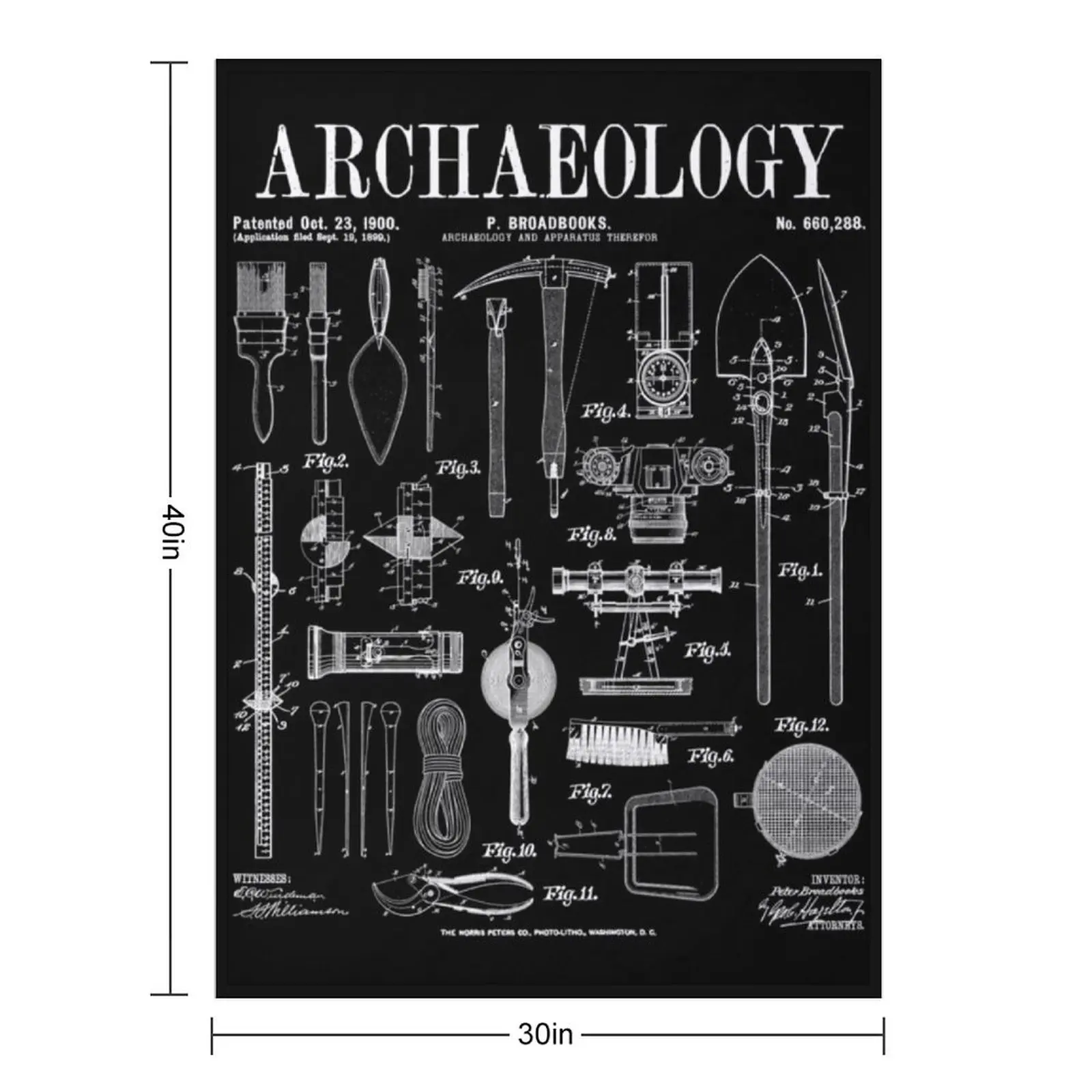 Archaeologist Archaeology Student Field Kit Vintage Patent Throw Blanket Comforter for sofa Thermals For Travel Large Blankets