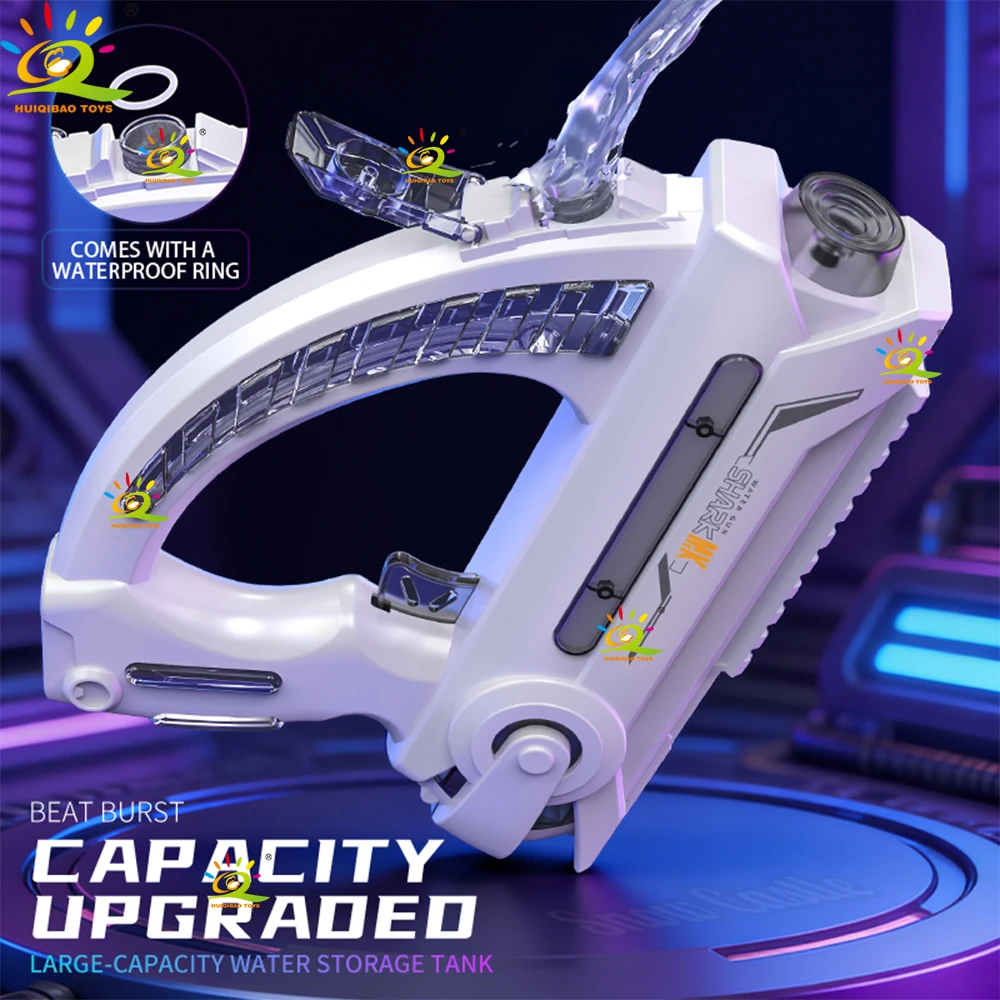 HUIQIBAO Super Cool Glowing Electric Water Gun, with High-Pressure Multiple Shots and Long Range, Perfect for Summer Outdoor