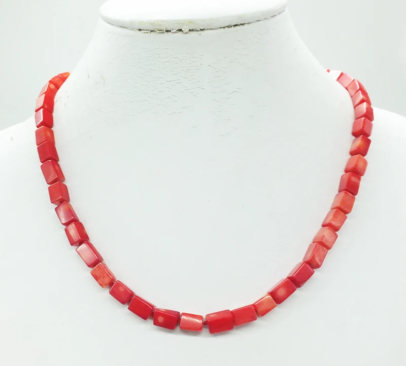 6MM 100% Genuine  Red Coral Necklace. gift for wife or Mum 17\