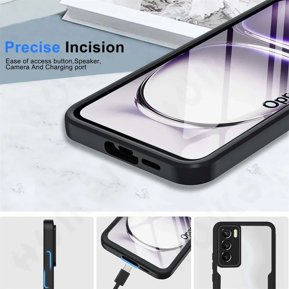 Case For OPPO Reno 12 Pro 4G 5G 360 Full Shockproof Silicone Screen Protection Phone Cover