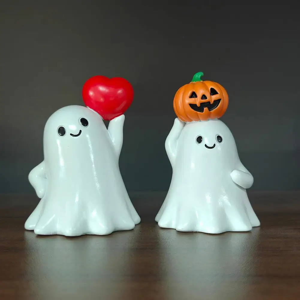 Ceramiczna Ozdoba Duch Dekoracja Stołu na Imprezę Domową Ozdoba Duch Straszna Halloweenowa Figurka Ducha Żywica na Biurko do Domu na Imprezę