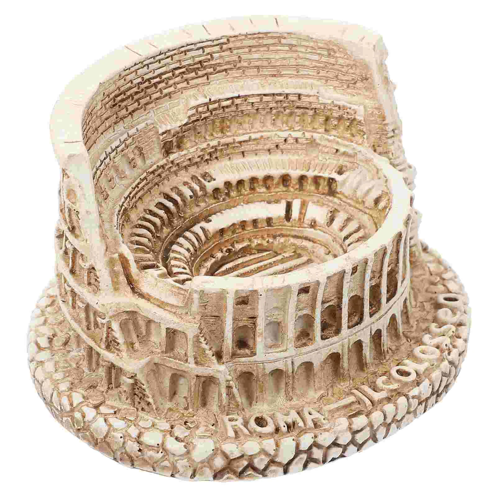 Roman Ornaments Unique Colosseum Decor Building Model Architecture Vintage Small Statue Retro Adorn Ancient