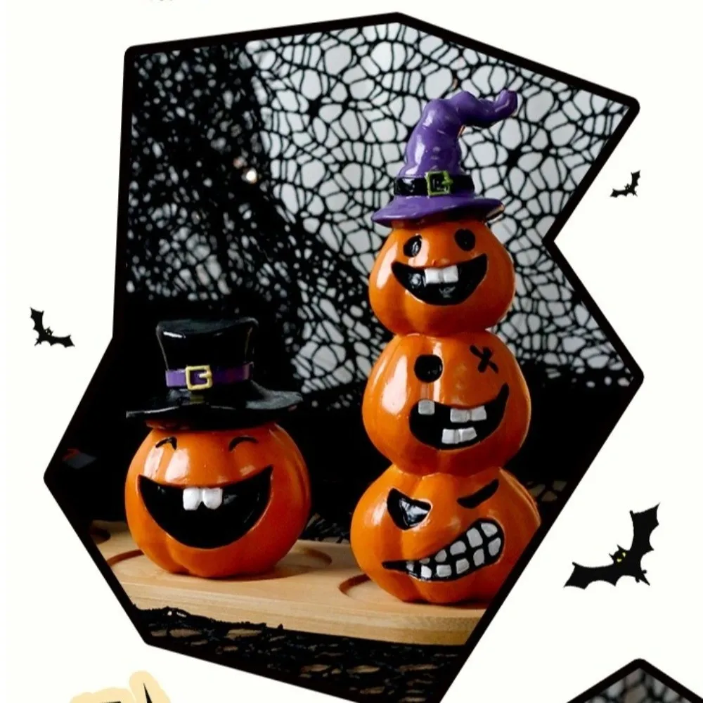 Horrific Cartoon Pumpkins Figurine Resin Compact Halloween Miniature Lightweight Stacked 3D Printed Statue Drivers