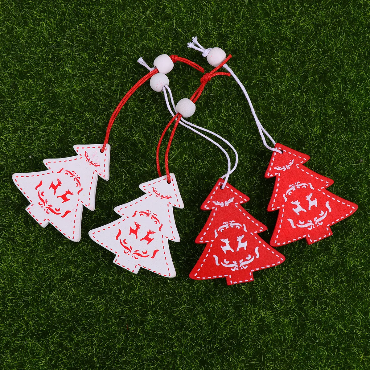 

12Pcs Wooden Christmas Tree Pendant Mini Hanging Ornaments in Gift Box Holiday Party Decor Christmas Tree Pendant