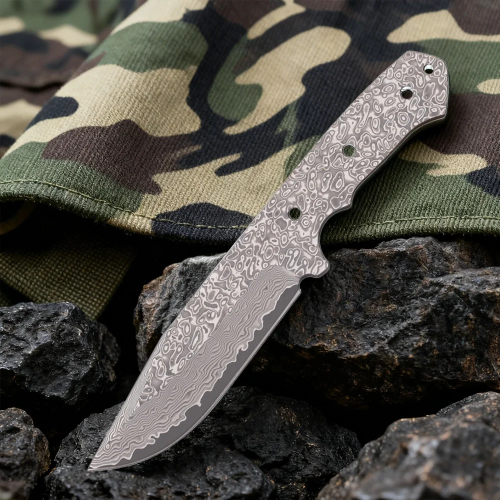 Semi Finished VG10 Damascus Steel Knife Blank Kitchen Meat Slicing Blade for Outdoor Survival Daily EDC Applications