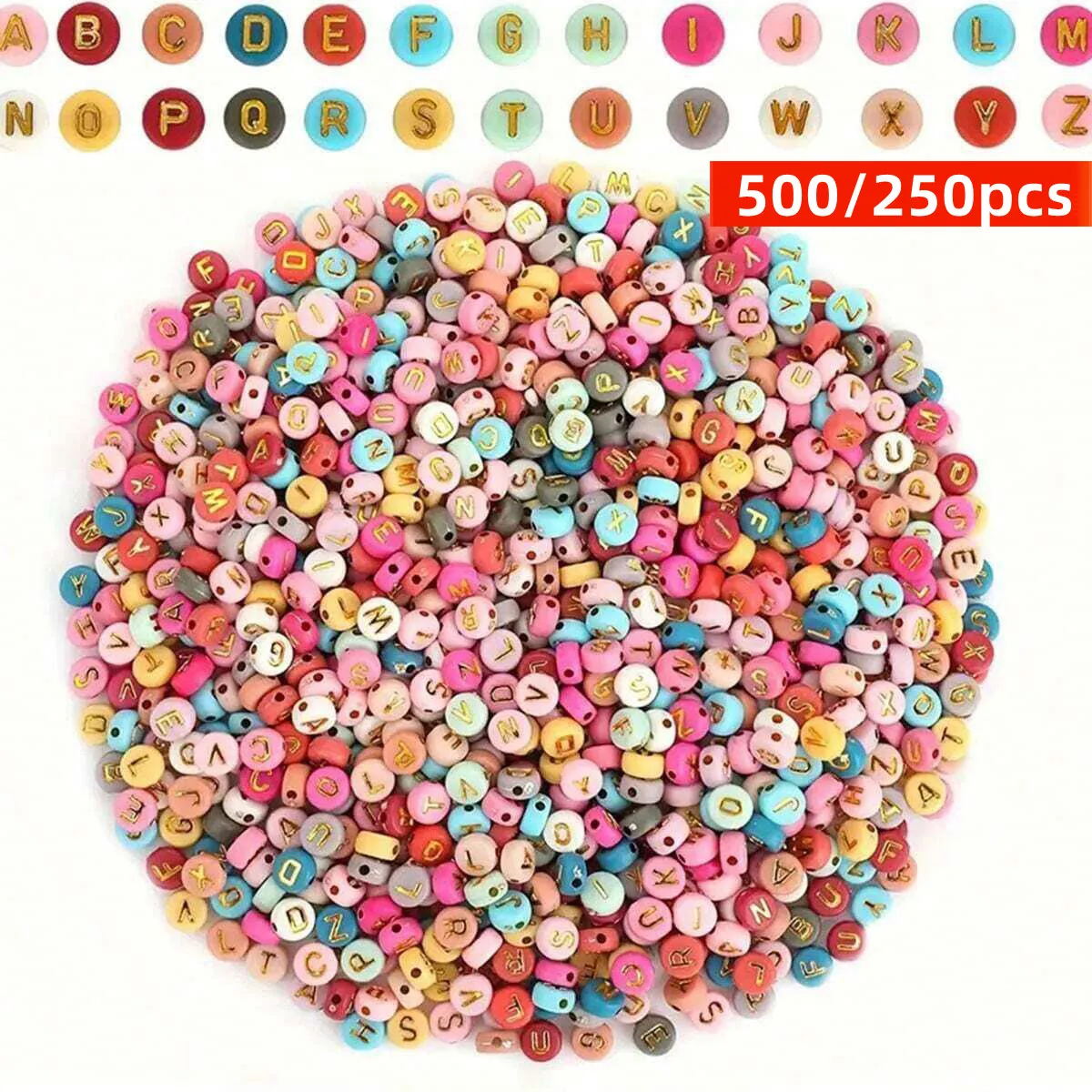500/250pcs 4*7mm Mixed Acrylic Letter Beads For Jewelry Bracelet Earring Necklace Craft for DIY Jewelry Making Supplies