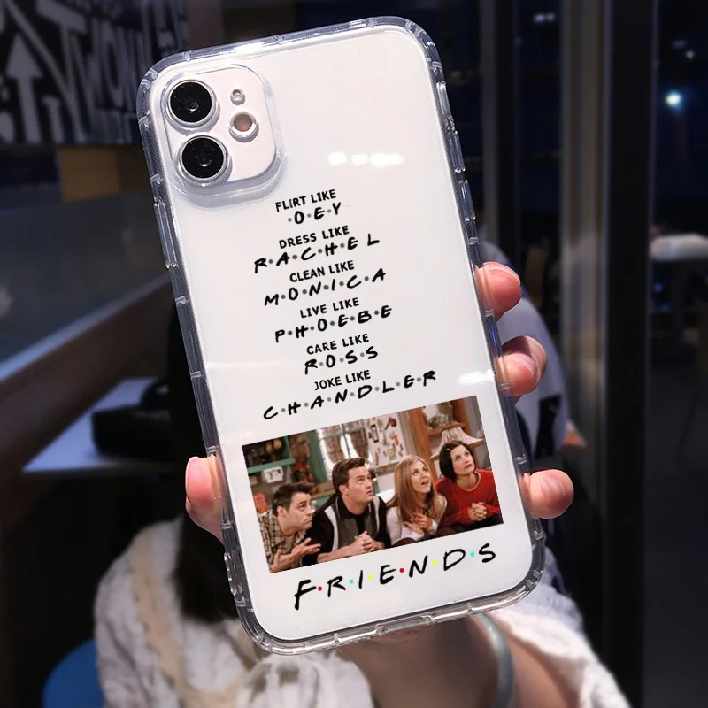 Funda de teléfono transparente Friends TV Central Park, para iPhone 13, 11 Pro Max, 12 Mini, 14, X, XS, XR, 7, 15 Plus, Monica, Chandler, Rachel