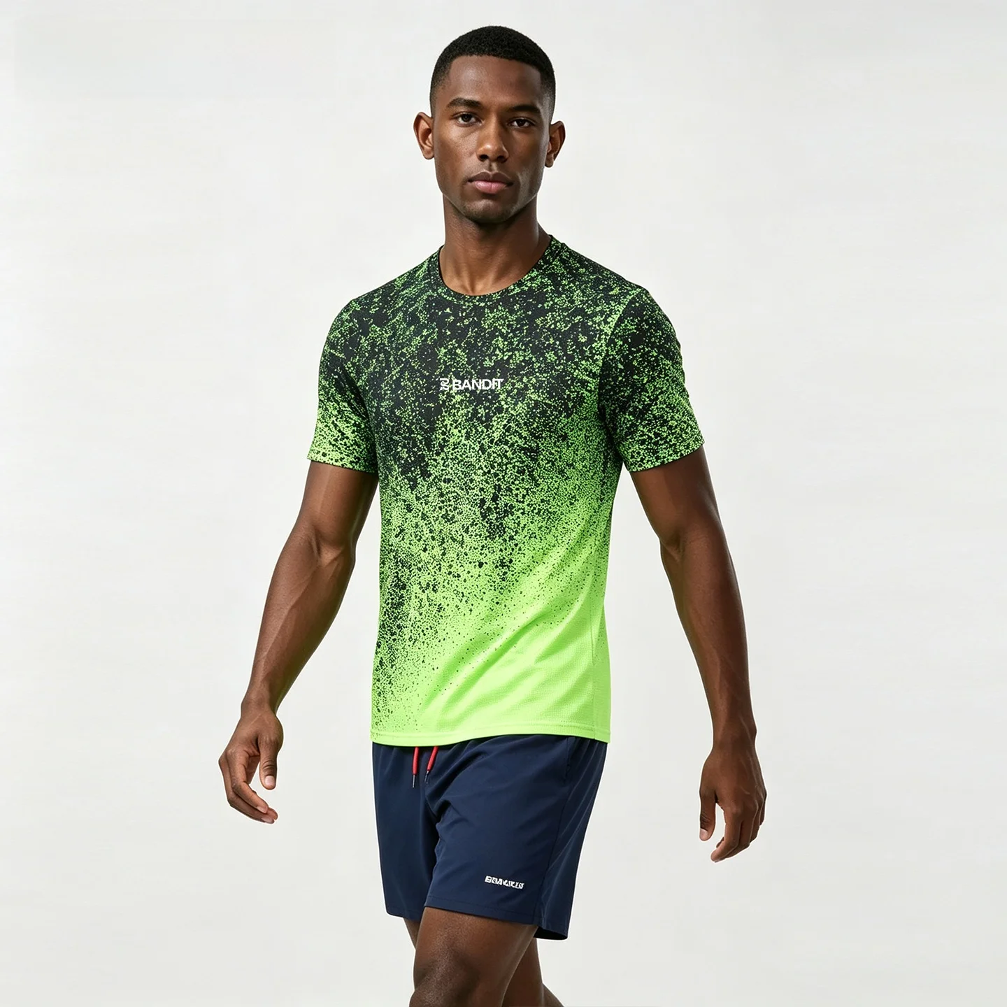 BANDIT RUNNING Men's Casual Outdoor Running T-Shirt Quick Dry Moisture Wicking Breathable Short Sleeve round Neck Tee