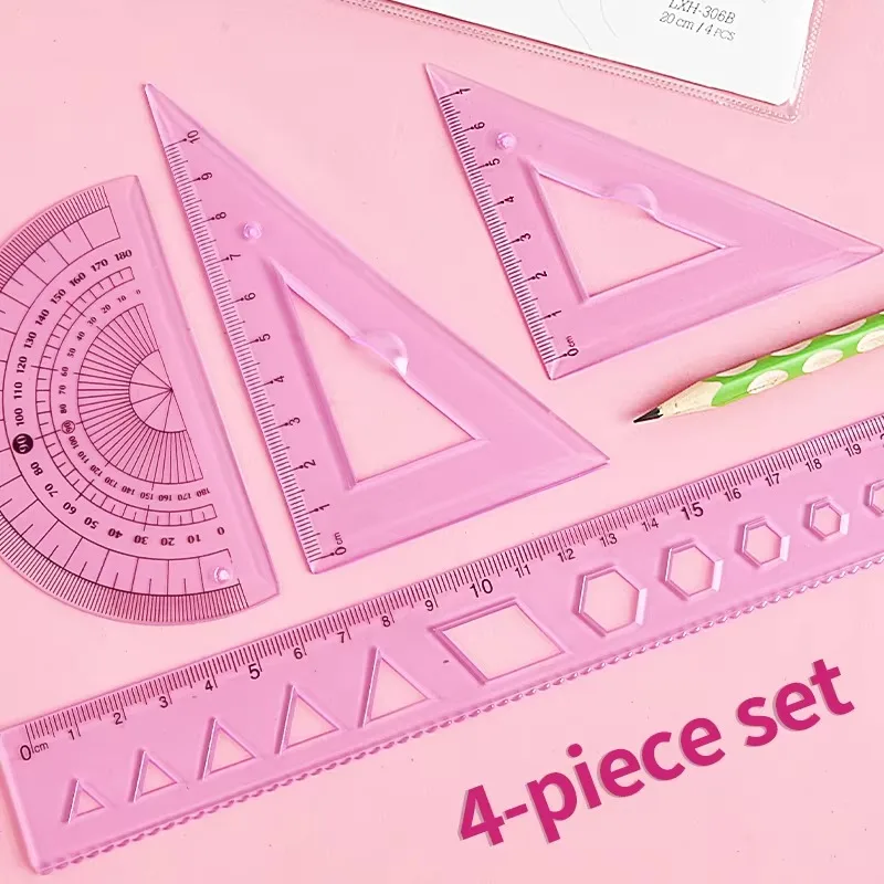 Flexible Ruler 20cm Soft Plastic Transparent PVC Drawing Tool for Kids Primary School Supplies Stationery Set Durable Creative