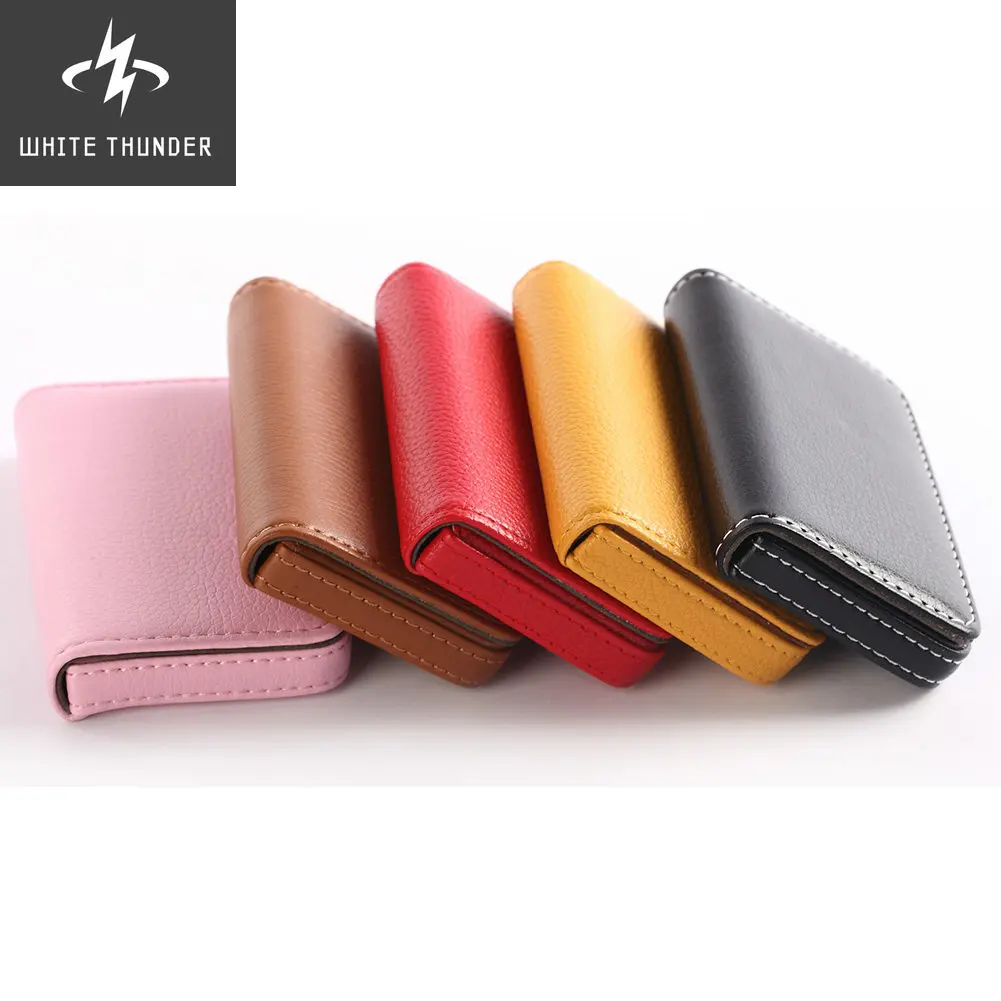 

Card Book Bag Card Package Card Holder PU Leather Large Capacity Business Solid Color Name Card Holder