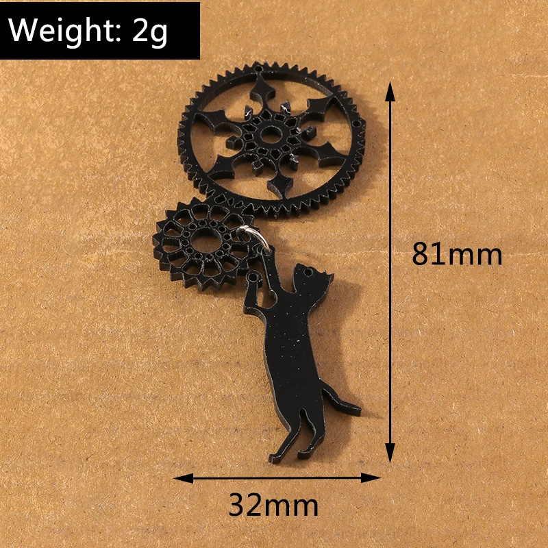 5 stücke Acryl lustige Katze Charms für Schmuck machen Panda Anhänger DIY Ohrringe Halskette Kinder Schmuck Zubehör liefert – Detail 3
