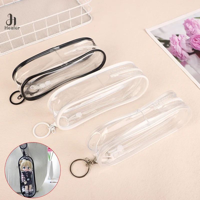 1:8 1:12 Doll Storage Bag Transparent Thicken Organizer Doll Dustproof Case Mystery Box Keychain Earphone Storage Bags