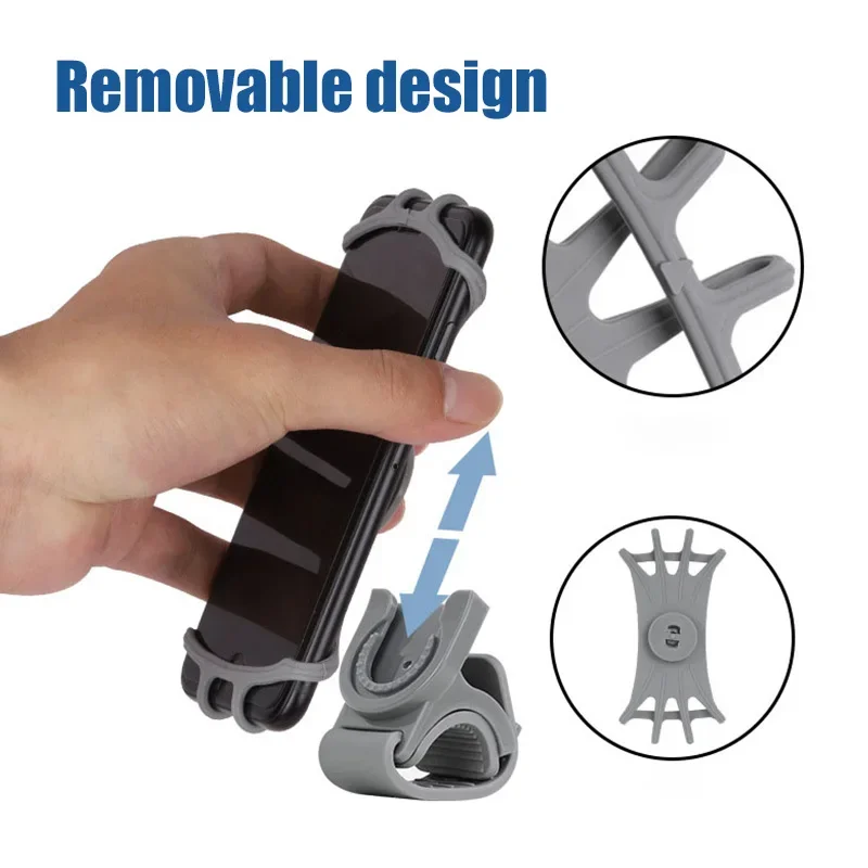 العالمي دراجة حامل هاتف المحمول الدورية سيليكون حامل هاتف الدراجة دراجة نارية المقود حامل للهاتف 4.0-6.0 بوصة #3