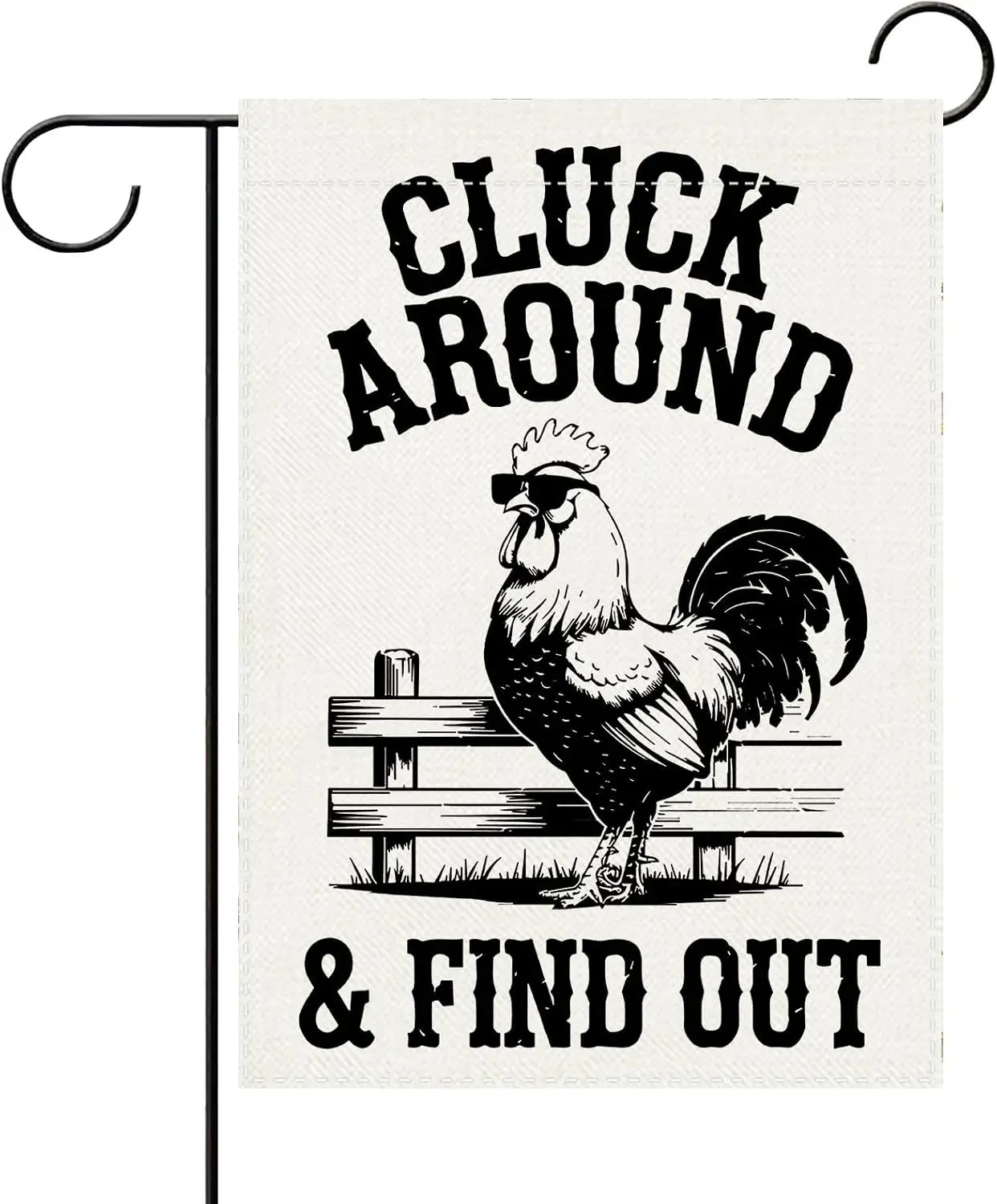Funny Chicken Coop House Decorative Garden Flag, Black White Farm yyi