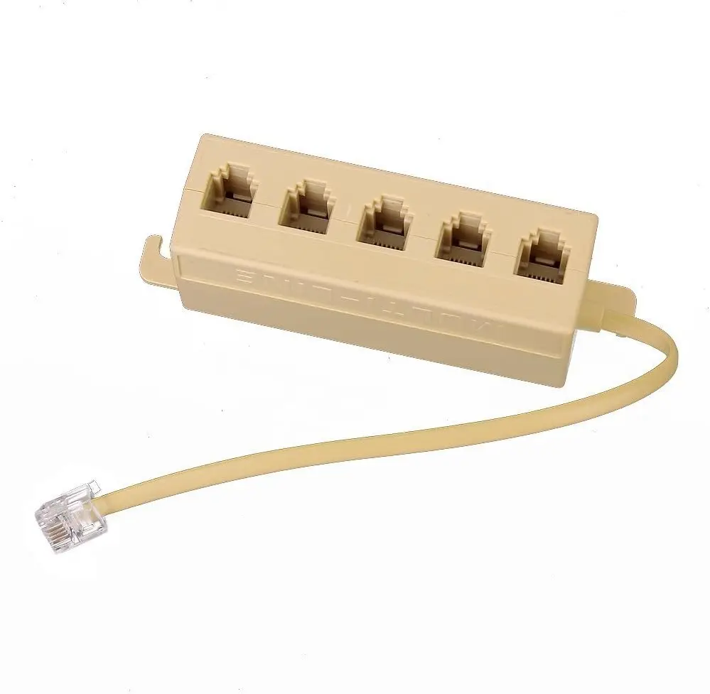 5 Way Telephone Jack RJ11 Telephone Splitter Multiple Phone Modular Outlet Splitter