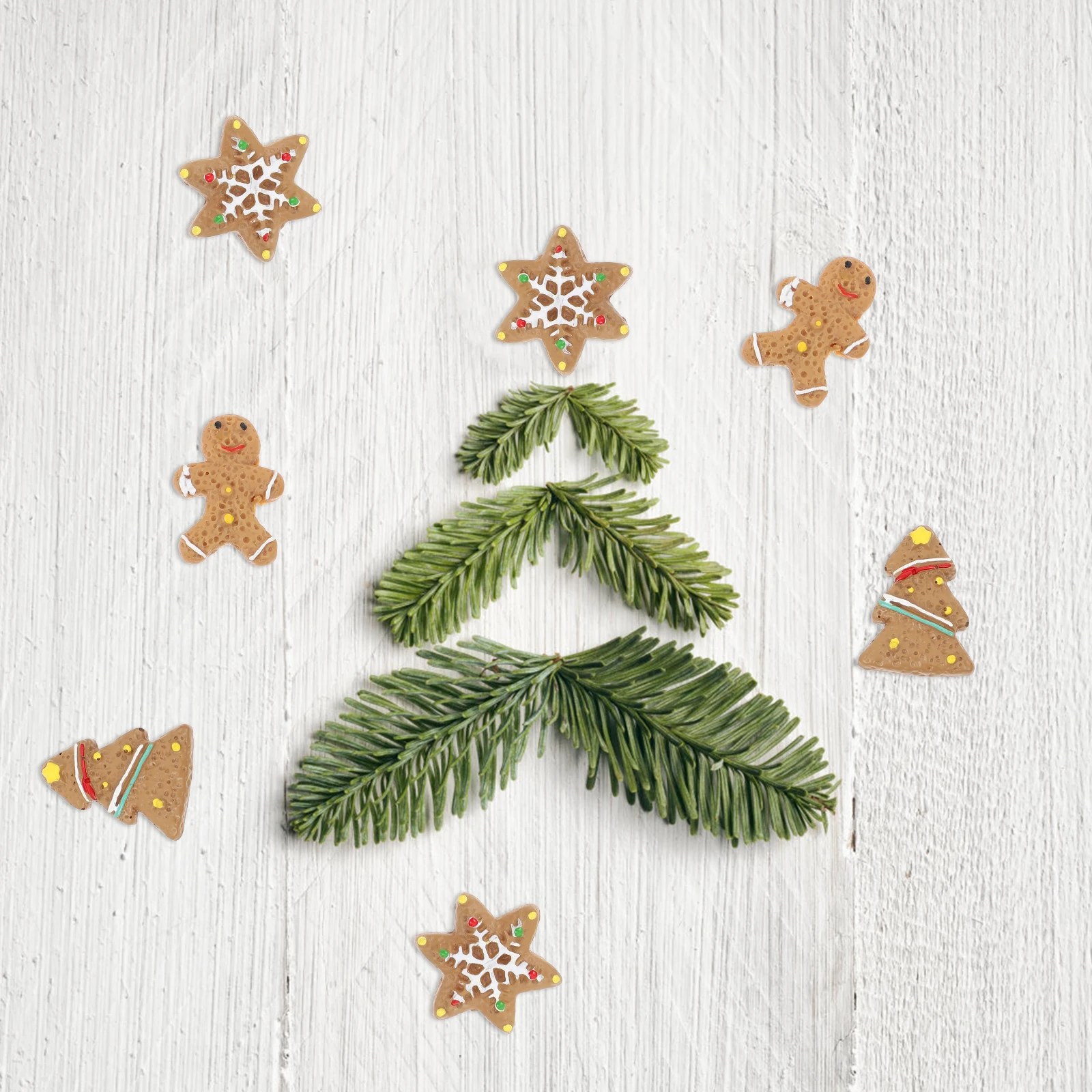 

30 Pcs Resin Christmas Accessories DIY Supplies Premium Decorations Phone Case Stationery Stickers Brooches Hair Clips Storage
