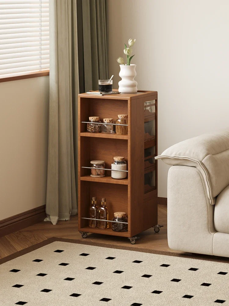 Storage Cabinet Designer Living Room Sofa Side Cabinet Solid Wood Edge