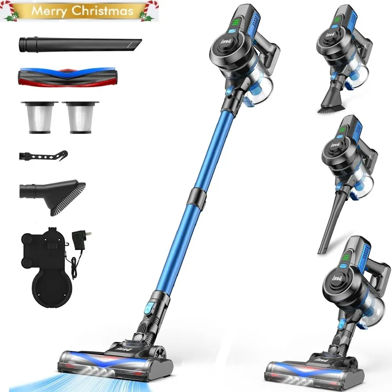 

INSE Cordless Vacuum Cleaner,6 in 1 Powerful Stick Handheld Vacuum,25Kpa Vacuum Cleaner,45min Runtime