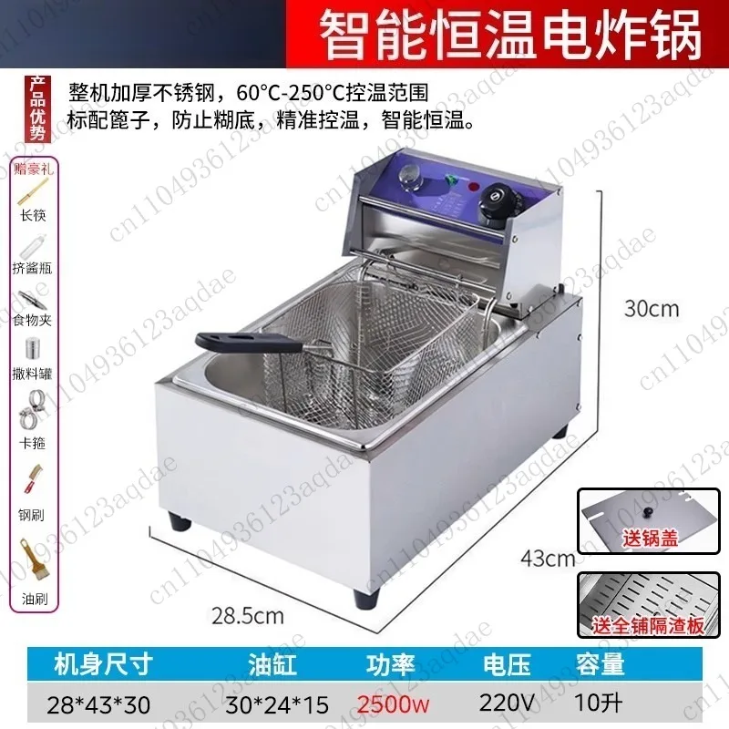 

Electric Deep Fryer with Automatic Temperature Control Commercial Single/Double-Cylinder Electric Fryer for Street Vendors