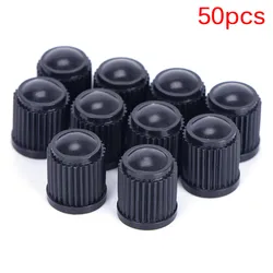 50Pcs Motorcycle Auto Wheel Tyre Valve Stem Caps Dust Cover Lid Black Plastic Truck Car Tire Air Wheel Valve Stem Cap