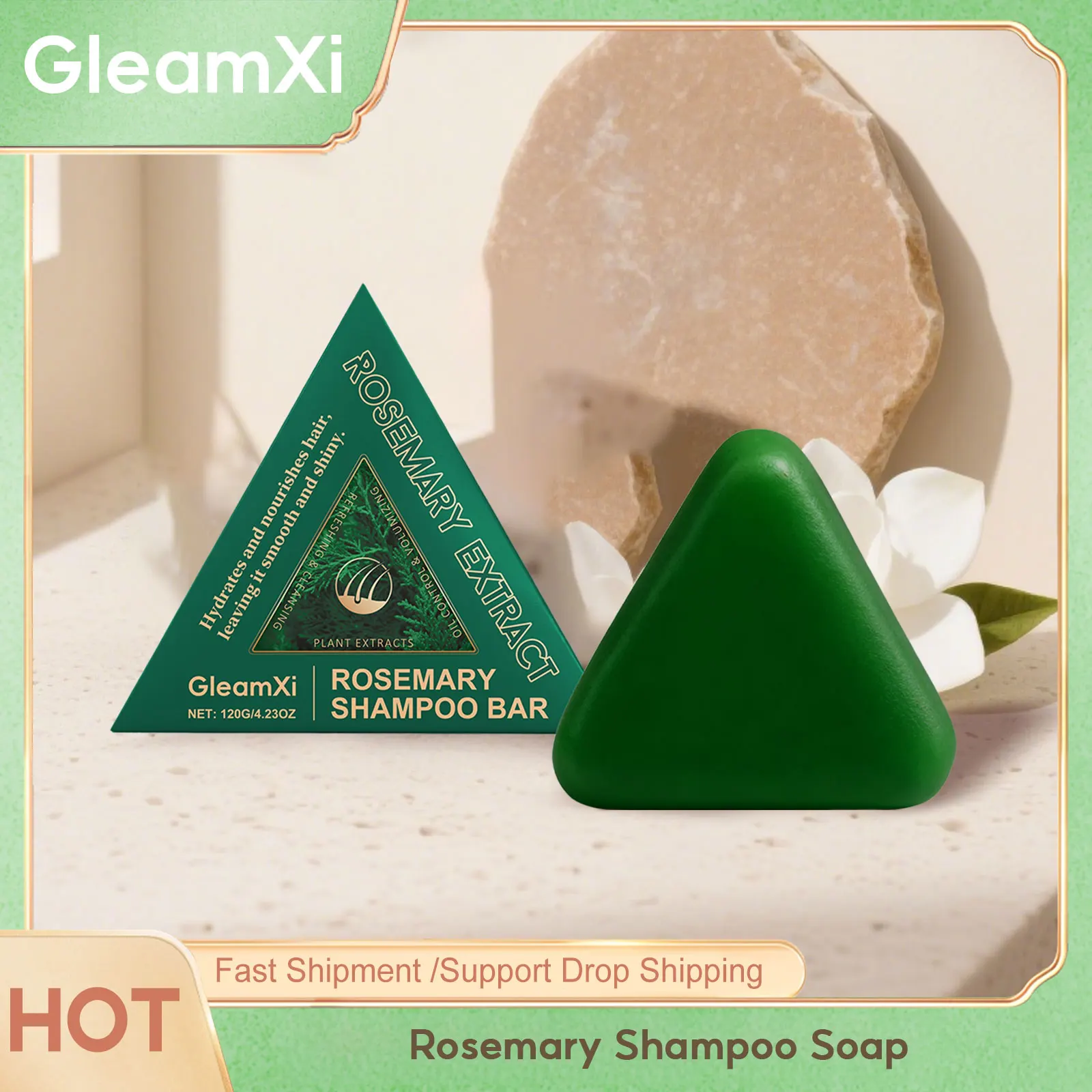 

Gleamxi Rosemary Shampoo Soap Quickly Nourishing Keep Healthier Roots Scalp Nourish Anti Dandruff For Curly Hair Shampoo Soaps