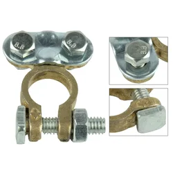 Terminales de batería de latón/aluminio de 12V, conectores tipo tornillo, abrazaderas de ocio de aluminio y latón, para coche, furgoneta, caravana, Camper, 2 uds.