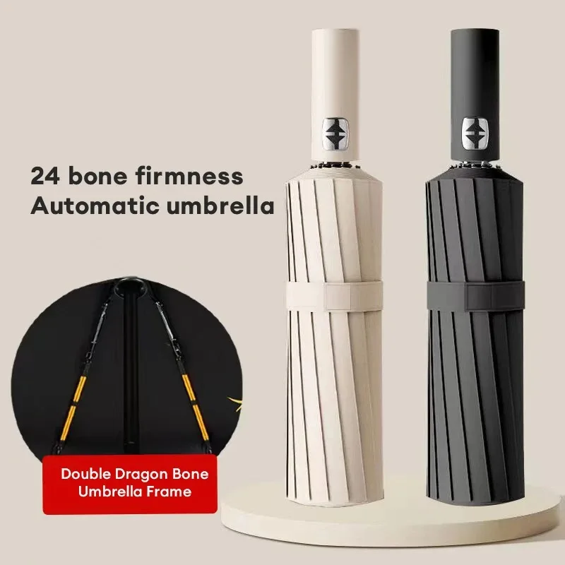 Stay Protected in Any Weather with This Fully Automatic 24-Bone Umbrella - Multiple Colors Available! image 2