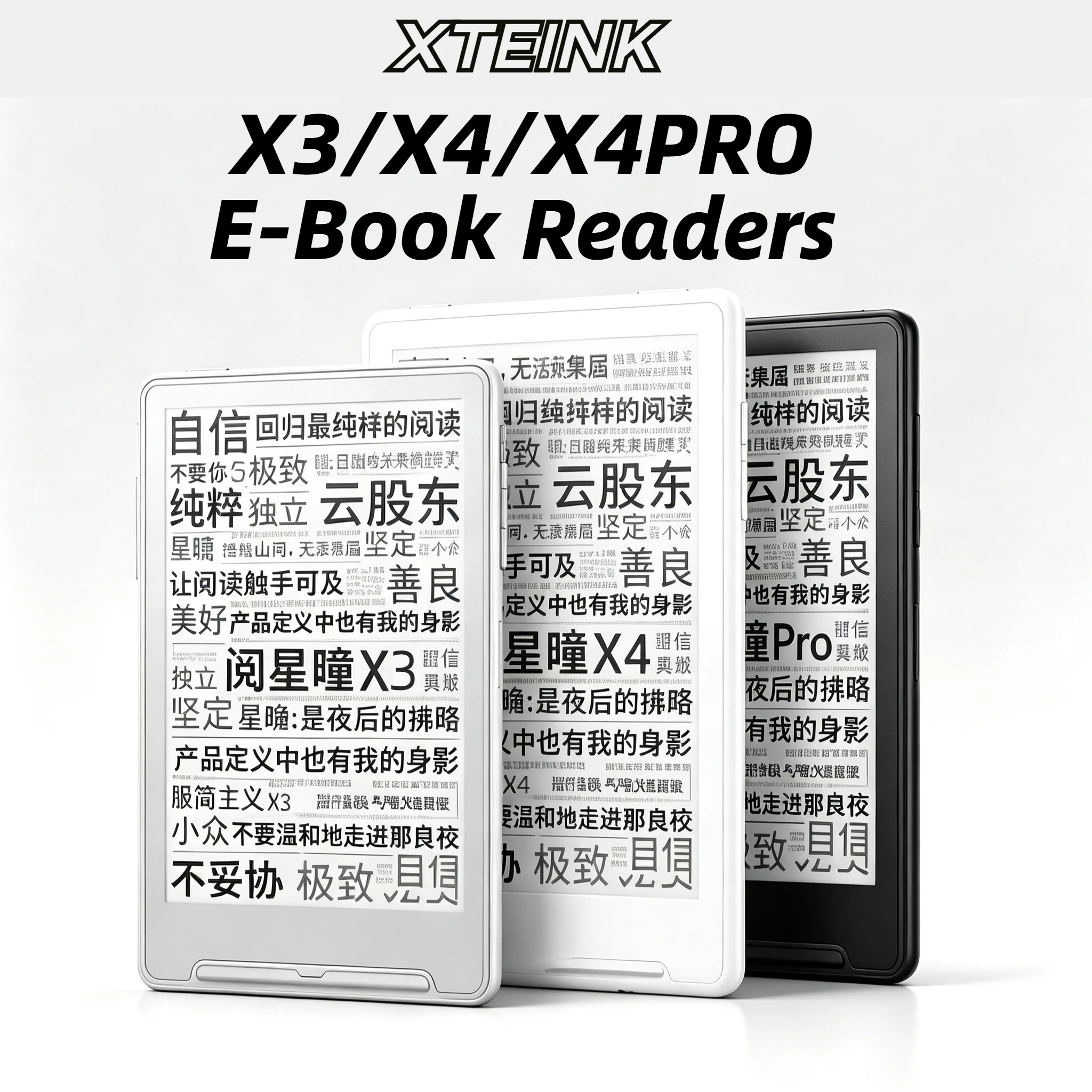 2026 NEW XTEINK X3/X4/X4 PRO E-Book Ink Screen Magnetic Lightweight 4.3/3.7-INCH 220PPI Portable 16GB E-Book Readers