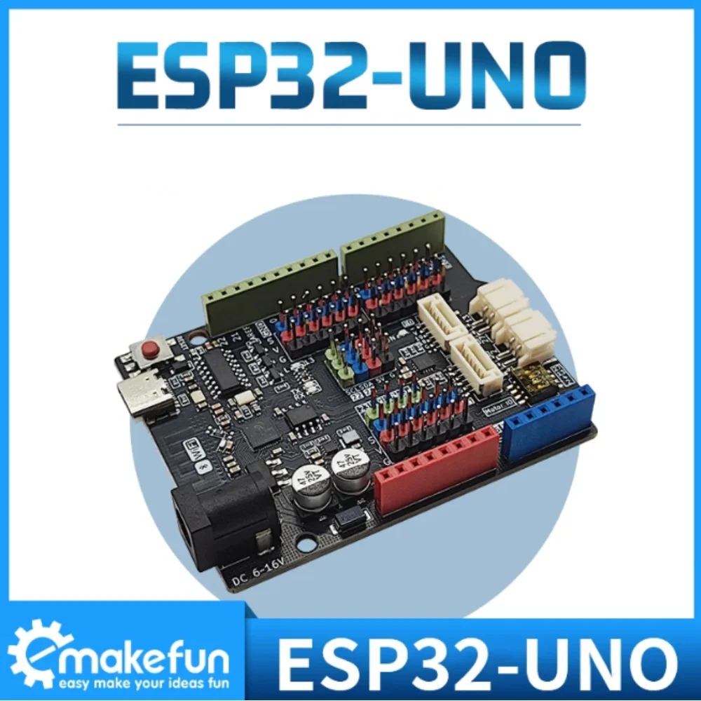 ESP32‑Uno Development Board Uno‑Sized Compatible Onboard 2×DC + 4×Encoder Motor Driver ESP32‑D0WD‑V3 Dual‑Core Wi‑Fi+Bluetooth