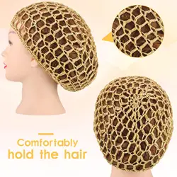 2pcs Mesh Crochet Hair Net Hair Styling Knit Hat Dome Cap Women Hairnet For Sleeping Night Cover Turban Hat Casual Beanie