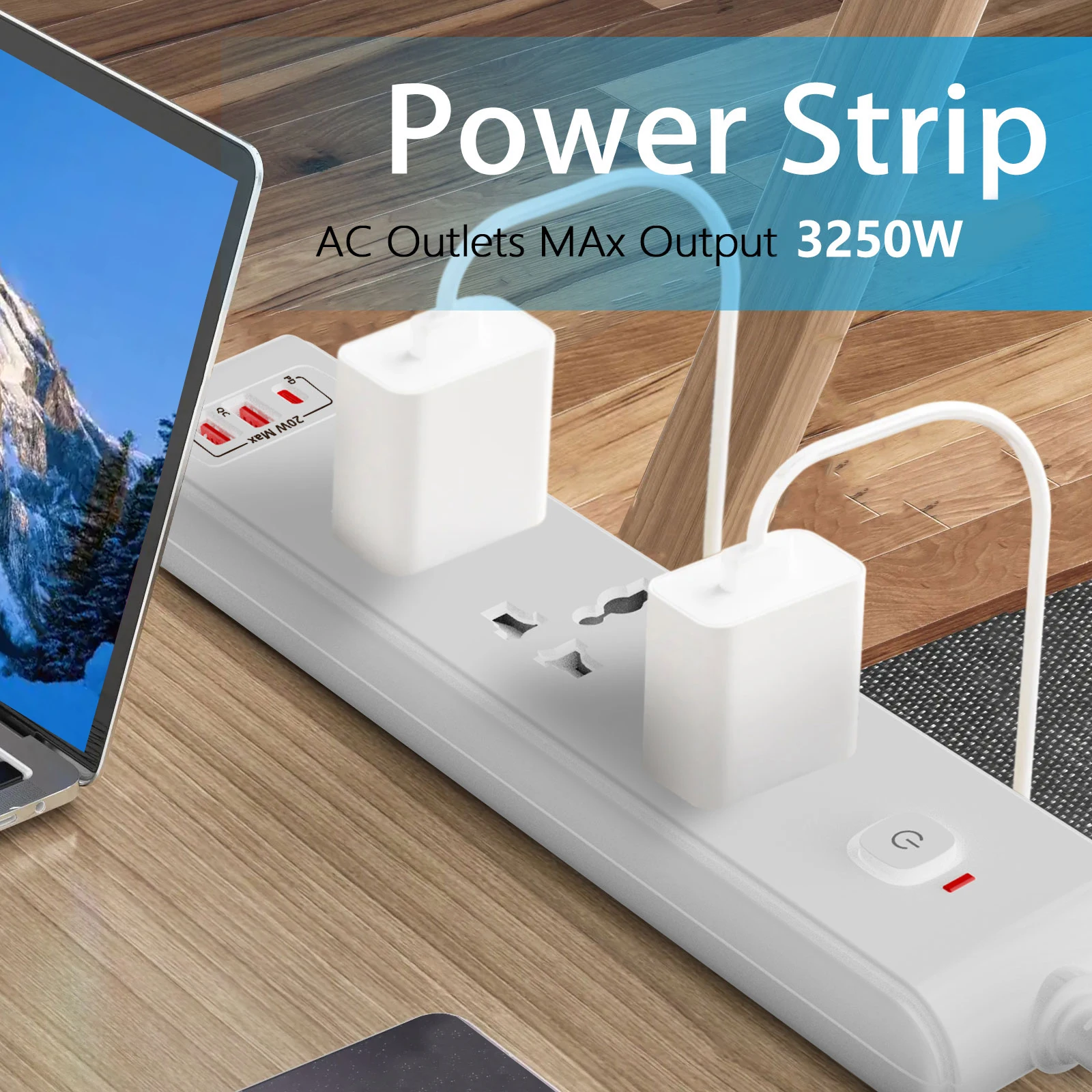 

Универсальный удлинитель LIPWEL, быстрая зарядка через USB 5 В/3,6 А, защита от перегрузки и блокировка от детей 3250 Вт, настенная розетка тонкого дизайна