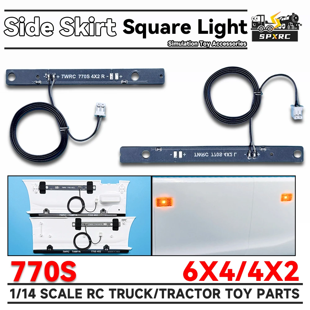 770S 4X2 6X4 Side Skirt Square Light LED Circuit Board For 1/14 Tamiyaa RC Dump Truck Tractor SCANIAA DIY Toys Model Parts