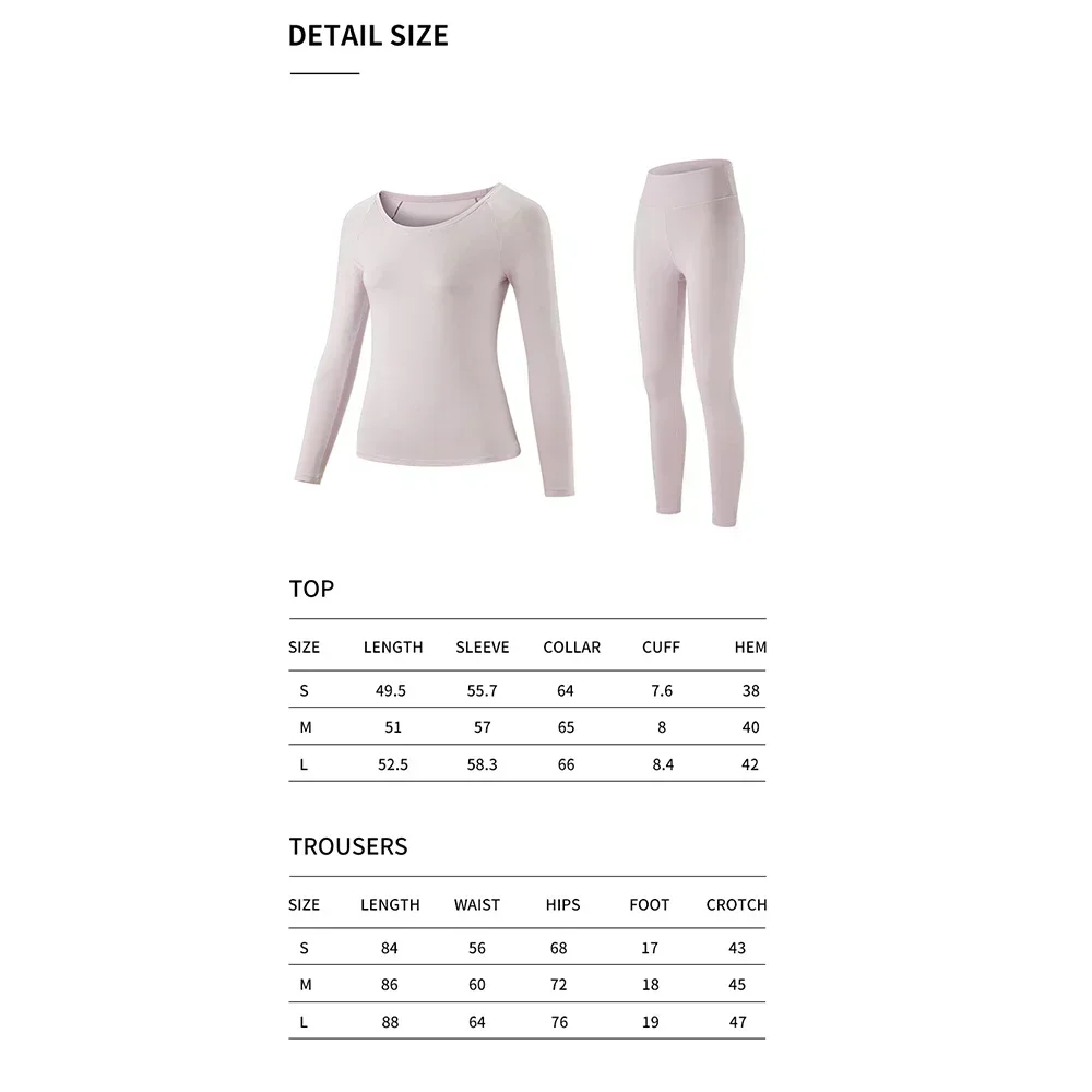 Ohsunny Women's Thermal Underwear Clothing Top Pants Set Solid Female Autumn Winter Clothes Warm Intimates Home Casual Lingerie