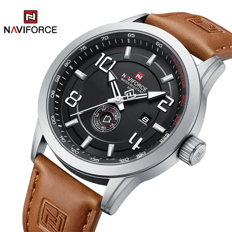 NAVIFORCE Fashion Men\'s Casual Watches High Quality PU Strap Waterproof Business Luminous Quartz Wristwatches Relogio Masculino