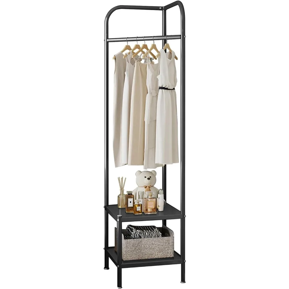 

Coat Rack, Clothes Rack W/Tier Storage Shelves for Home Bedroom Living Room, Clothing Racks Freestand Metal Coat Rack with Hook